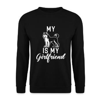 Cadeaux de chien Husky - Sweat-shirt Unisexe - noir - Devant - Alina (178cm) & Michal (187cm)