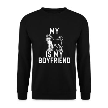 Cadeaux de chien Husky - Sweat-shirt Unisexe - noir - Devant - Alina (178cm) & Michal (187cm)