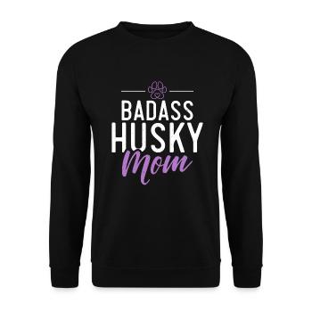 Cadeaux de chien Husky - Sweat-shirt Unisexe - noir - Devant - Alina (178cm) & Michal (187cm)