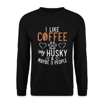 Cadeaux de chien Husky - Sweat-shirt Unisexe - noir - Devant - Alina (178cm) & Michal (187cm)
