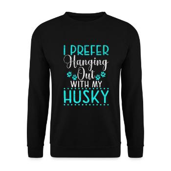 Cadeaux de chien Husky - Sweat-shirt Unisexe - noir - Devant - Alina (178cm) & Michal (187cm)