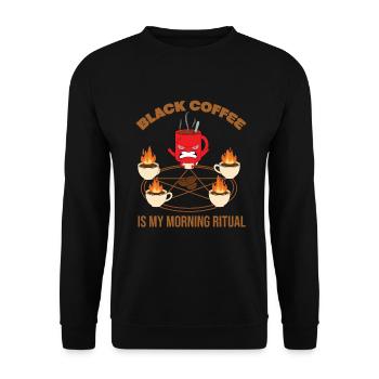 Black coffee is my morning ritual - Unisex Sweatshirt - black - Front - Alina (178cm) & Michal (187cm)