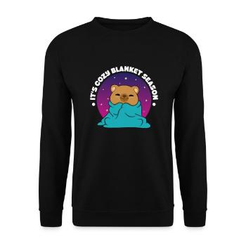 Die Saison der Kuscheldecken - Unisex Pullover - Schwarz - Vorne - Alina (178cm) & Michal (187cm)