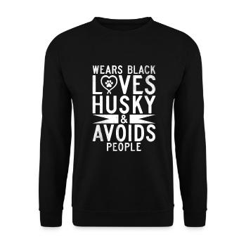 Cadeaux de chien Husky - Sweat-shirt Unisexe - noir - Devant - Alina (178cm) & Michal (187cm)