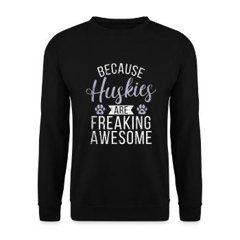 Cadeaux de chien Husky - Sweat-shirt Unisexe - noir - Devant - Alina (178cm) & Michal (187cm)