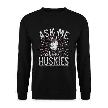 Cadeaux de chien Husky - Sweat-shirt Unisexe - noir - Devant - Alina (178cm) & Michal (187cm)