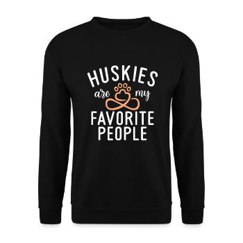 Cadeaux de chien Husky - Sweat-shirt Unisexe - noir - Devant - Alina (178cm) & Michal (187cm)