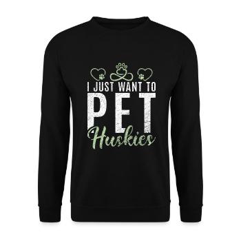 Cadeaux de chien Husky - Sweat-shirt Unisexe - noir - Devant - Alina (178cm) & Michal (187cm)