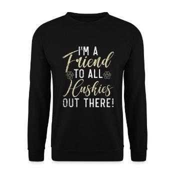 Cadeaux de chien Husky - Sweat-shirt Unisexe - noir - Devant - Alina (178cm) & Michal (187cm)