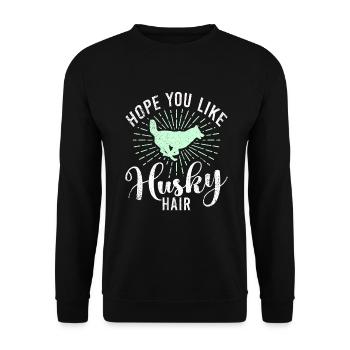 Cadeaux de chien Husky - Sweat-shirt Unisexe - noir - Devant - Alina (178cm) & Michal (187cm)