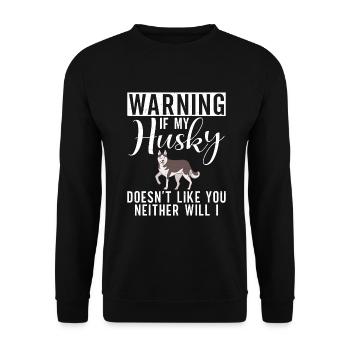 Cadeaux de chien Husky - Sweat-shirt Unisexe - noir - Devant - Alina (178cm) & Michal (187cm)