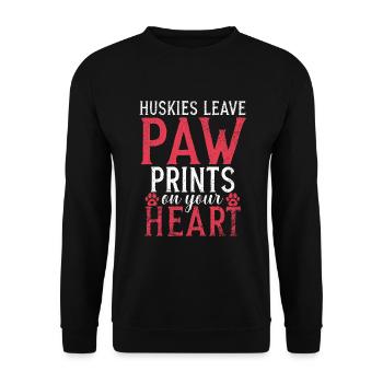 Cadeaux de chien Husky - Sweat-shirt Unisexe - noir - Devant - Alina (178cm) & Michal (187cm)