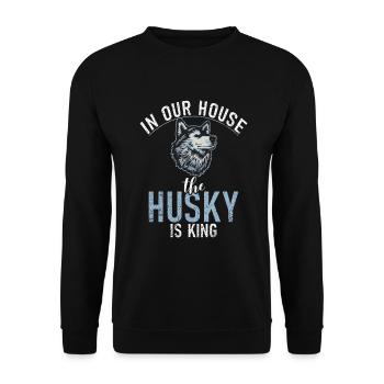 Cadeaux de chien Husky - Sweat-shirt Unisexe - noir - Devant - Alina (178cm) & Michal (187cm)