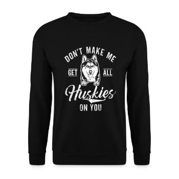 Cadeaux de chien Husky - Sweat-shirt Unisexe - noir - Devant - Alina (178cm) & Michal (187cm)