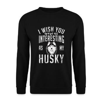 Cadeaux de chien Husky - Sweat-shirt Unisexe - noir - Devant - Alina (178cm) & Michal (187cm)