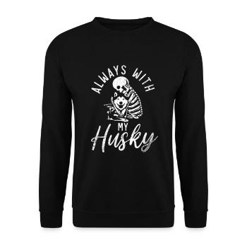 Cadeaux de chien Husky - Sweat-shirt Unisexe - noir - Devant - Alina (178cm) & Michal (187cm)