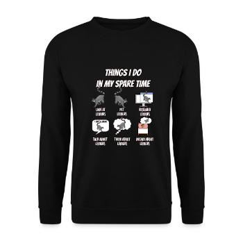 Lémurien - Sweat-shirt Unisexe - noir - Devant - Alina (178cm) & Michal (187cm)