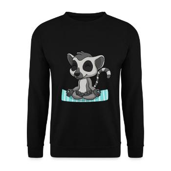 Yoga Lemur - Unisex Pullover - Schwarz - Vorne - Alina (178cm) & Michal (187cm)
