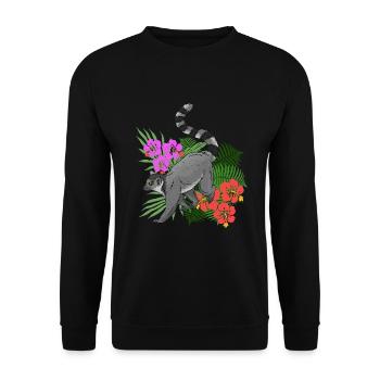 Fleurs de lémuriens - Sweat-shirt Unisexe - noir - Devant - Alina (178cm) & Michal (187cm)