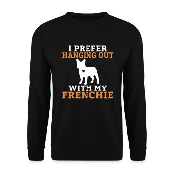 French Bulldog Gifts - Unisex Sweatshirt - black - Front - Alina (178cm) & Michal (187cm)