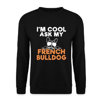 Cadeaux de bouledogue français - Sweat-shirt Unisexe - noir - Devant - Alina (178cm) & Michal (187cm)