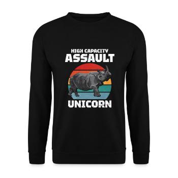 Rhinoceros - Unisex Sweatshirt - black - Front - Alina (178cm) & Michal (187cm)