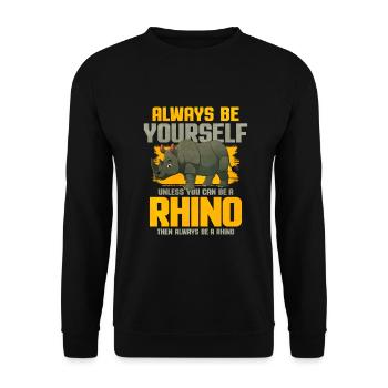Rhinoceros - Unisex Sweatshirt - black - Front - Alina (178cm) & Michal (187cm)