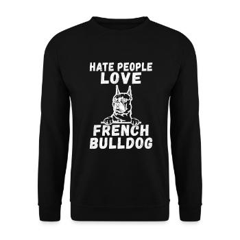 French Bulldog Gifts - Unisex Sweatshirt - black - Front - Alina (178cm) & Michal (187cm)