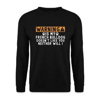 French Bulldog Gifts - Unisex Sweatshirt - black - Front - Alina (178cm) & Michal (187cm)