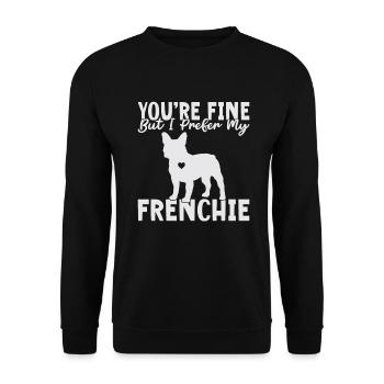 French Bulldog Gifts - Unisex Sweatshirt - black - Front - Alina (178cm) & Michal (187cm)