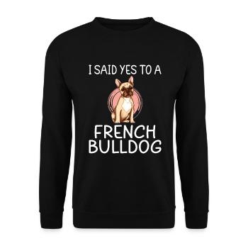 French Bulldog Gifts - Unisex Sweatshirt - black - Front - Alina (178cm) & Michal (187cm)