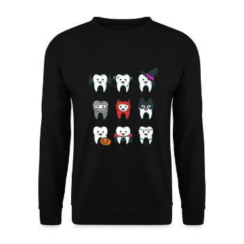 Dents dentaires Dentiste Dentiste - Sweat-shirt Unisexe - noir - Devant - Alina (178cm) & Michal (187cm)