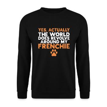 French Bulldog Gifts - Unisex Sweatshirt - black - Front - Alina (178cm) & Michal (187cm)