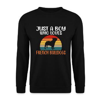 French Bulldog Gifts - Unisex Sweatshirt - black - Front - Alina (178cm) & Michal (187cm)