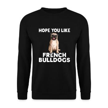 French Bulldog Gifts - Unisex Sweatshirt - black - Front - Alina (178cm) & Michal (187cm)