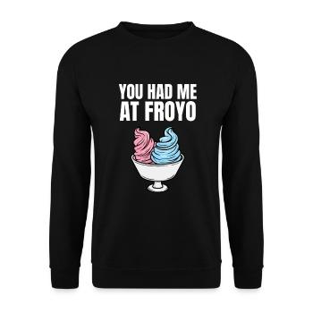 Sie hatten mich bei Froyo - Unisex Pullover - Schwarz - Vorne - Alina (178cm) & Michal (187cm)