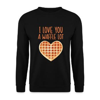 Ich liebe dich eine Waffel Menge - Unisex Pullover - Schwarz - Vorne - Alina (178cm) & Michal (187cm)