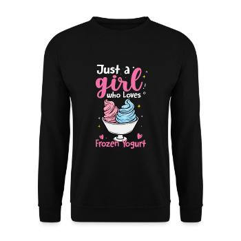 Just A Girl Who Loves Frozen Yogurt - Unisex Pullover - Schwarz - Vorne - Alina (178cm) & Michal (187cm)