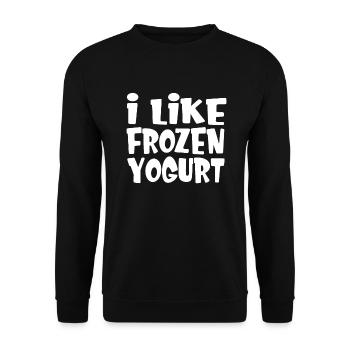 Ich mag gefrorenen Joghurt - Unisex Pullover - Schwarz - Vorne - Alina (178cm) & Michal (187cm)