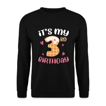 Gaufre du 3e anniversaire - Sweat-shirt Unisexe - noir - Devant - Alina (178cm) & Michal (187cm)