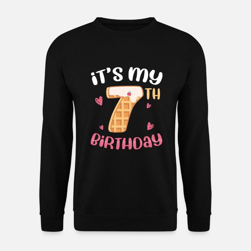7th Birthday Waffle - Unisex Sweatshirt - black