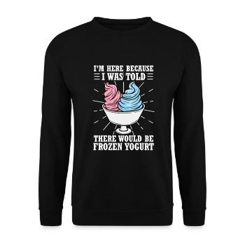 I'm here because I've been told there's Froze - Unisex Sweatshirt - black - Front - Alina (178cm) & Michal (187cm)