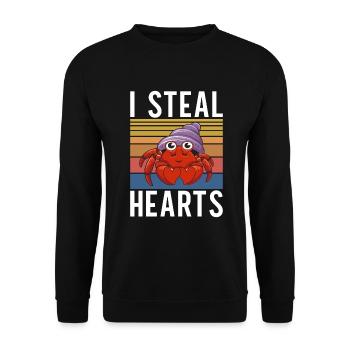 Hermit Crab Gifts - Unisex Sweatshirt - black - Front - Alina (178cm) & Michal (187cm)