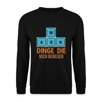 WASD Dinge Dich Mich Bewegen - Unisex Pullover - Schwarz - Vorne - Alina (178cm) & Michal (187cm)