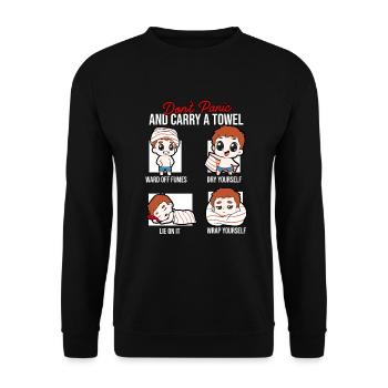 Handtuch Holiday Ferien - Unisex Pullover - Schwarz - Vorne - Alina (178cm) & Michal (187cm)