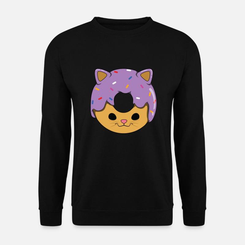 Katze Donut - Unisex Pullover - Schwarz