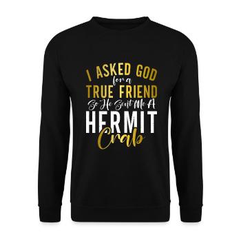Hermit Crab Gifts - Unisex Sweatshirt - black - Front - Alina (178cm) & Michal (187cm)