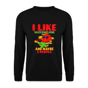Watermelon - Unisex Sweatshirt - black - Front - Alina (178cm) & Michal (187cm)