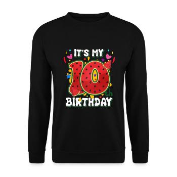10e anniversaire Cadeau d’été de pastèque - Sweat-shirt Unisexe - noir - Devant - Alina (178cm) & Michal (187cm)
