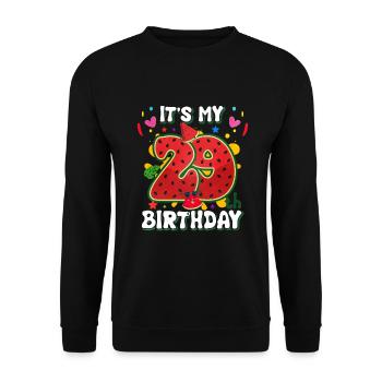29e anniversaire Cadeau d’été de pastèque - Sweat-shirt Unisexe - noir - Devant - Alina (178cm) & Michal (187cm)